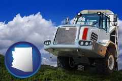 arizona map icon and a heavy-duty truck