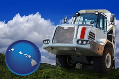 hawaii map icon and a heavy-duty truck
