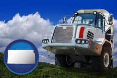 kansas map icon and a heavy-duty truck