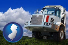 new-jersey map icon and a heavy-duty truck