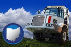 ohio map icon and a heavy-duty truck