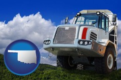 oklahoma map icon and a heavy-duty truck