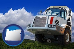 oregon map icon and a heavy-duty truck
