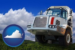 virginia map icon and a heavy-duty truck