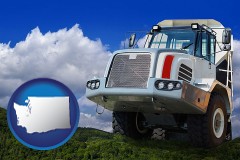 washington map icon and a heavy-duty truck