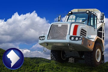 a heavy-duty truck - with Washington, DC icon